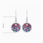 Load image into Gallery viewer, Diamond and Multi Color Stone Dangle Earrings - Shahin Jewelry
