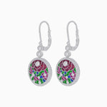 Load image into Gallery viewer, Diamond and Multi Color Stone Dangle Earrings - Shahin Jewelry