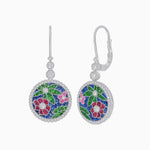 Load image into Gallery viewer, Diamond and Multi Color Stone Dangle Earrings - Shahin Jewelry