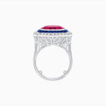 Load image into Gallery viewer, Double Halo Art Deco Style Convertible Ring Pendant with Cushion Cut Center Stone - Shahin Jewelry