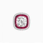 Load image into Gallery viewer, Double Halo Art Deco Style Convertible Ring Pendant with Cushion Cut Center Stone - Shahin Jewelry