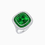 Load image into Gallery viewer, Double Halo Art Deco Style Convertible Ring Pendant with Cushion Cut Center Stone - Shahin Jewelry