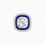 Load image into Gallery viewer, Double Halo Art Deco Style Convertible Ring Pendant with Cushion Cut Center Stone - Shahin Jewelry