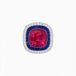 Load image into Gallery viewer, Double Halo Art Deco Style Convertible Ring Pendant with Cushion Cut Center Stone - Shahin Jewelry