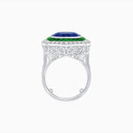 Load image into Gallery viewer, Double Halo Art Deco Style Convertible Ring Pendant with Cushion Cut Center Stone - Shahin Jewelry