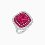 Load image into Gallery viewer, Double Halo Art Deco Style Convertible Ring Pendant with Cushion Cut Center Stone - Shahin Jewelry