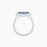 Load image into Gallery viewer, Art Deco Inspired floral Ring with Diamonds in Illusion Setting