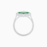 Load image into Gallery viewer, Art Deco Inspired floral Ring with Diamonds in Illusion Setting