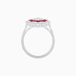 Load image into Gallery viewer, Art Deco Inspired floral Ring with Diamonds in Illusion Setting