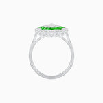 Load image into Gallery viewer, Art Deco Inspired floral Ring with Diamonds in Illusion Setting