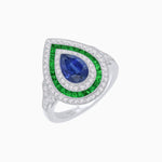 Load image into Gallery viewer, Art Deco Inspired Pear Shape Gemstone Ring