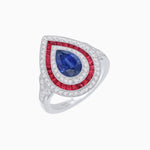 Load image into Gallery viewer, Art Deco Inspired Pear Shape Gemstone Ring