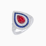 Load image into Gallery viewer, Art Deco Inspired Pear Shape Gemstone Ring