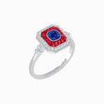 Load image into Gallery viewer, Elegant Art Deco - Inspired Halo Ring with Cushion Cut Center (Mounting) - Shahin Jewelry
