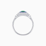 Load image into Gallery viewer, Elegant Art Deco - Inspired Halo Ring with Cushion Cut Center (Mounting) - Shahin Jewelry
