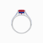 Load image into Gallery viewer, Elegant French - Cut Gemstone Accented Solitaire Mounting – Customizable Engagement Ring - Shahin Jewelry
