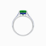 Load image into Gallery viewer, Elegant French - Cut Gemstone Accented Solitaire Mounting – Customizable Engagement Ring - Shahin Jewelry