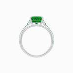 Load image into Gallery viewer, Elegant French - Cut Gemstone Accented Solitaire Mounting – Customizable Engagement Ring - Shahin Jewelry