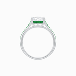 Load image into Gallery viewer, Elegant French - Cut Gemstone Accented Solitaire Mounting – Customizable Engagement Ring - Shahin Jewelry