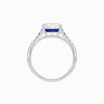 Load image into Gallery viewer, Elegant French - Cut Gemstone Accented Solitaire Mounting – Customizable Engagement Ring - Shahin Jewelry