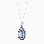 Load image into Gallery viewer, Elegant Triple Halo Pear - Shaped Pendant with Customizable Center Stone - Mounting - Shahin Jewelry
