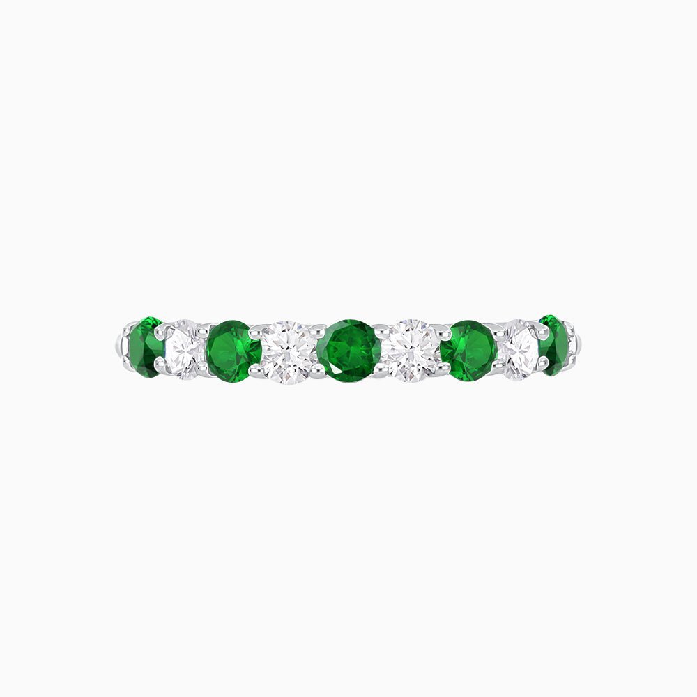 Emerald Brilliance 9-Stone Diamond Band Ring - Shahin Jewelry