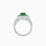Load image into Gallery viewer, Emerald - Cut Art Deco Style Radiance Mounting Ring with Diamond and Gemstones - Shahin Jewelry
