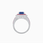 Load image into Gallery viewer, Emerald - Cut Art Deco Style Radiance Mounting Ring with Diamond and Gemstones - Shahin Jewelry