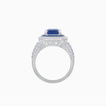 Load image into Gallery viewer, Emerald - Cut Art Deco Style Radiance Mounting Ring with Diamond and Gemstones - Shahin Jewelry