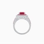 Load image into Gallery viewer, Emerald - Cut Art Deco Style Radiance Mounting Ring with Diamond and Gemstones - Shahin Jewelry