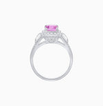 Load image into Gallery viewer, Emerald-Cut Diamond Halo Cocktail Ring with Baguette Accents - Shahin Jewelry