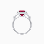 Load image into Gallery viewer, Emerald-Cut Engagement Ring with Tapered Baguette Side Stones - Shahin Jewelry