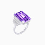 Load image into Gallery viewer, Emerald Cut Gemstone Ring with Step-Down Diamond Shoulders - Shahin Jewelry