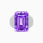 Load image into Gallery viewer, Emerald Cut Gemstone Ring with Step-Down Diamond Shoulders - Shahin Jewelry