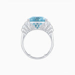 Load image into Gallery viewer, Emerald Cut Gemstone Ring with Step-Down Diamond Shoulders - Shahin Jewelry