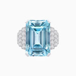 Load image into Gallery viewer, Emerald Cut Gemstone Ring with Step-Down Diamond Shoulders - Shahin Jewelry