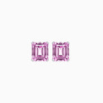 Load image into Gallery viewer, Emerald-Cut Solitaire Stud Earrings with Four-Prong Setting - Shahin Jewelry