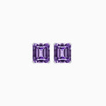 Load image into Gallery viewer, Emerald-Cut Solitaire Stud Earrings with Four-Prong Setting - Shahin Jewelry