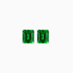 Load image into Gallery viewer, Emerald-Cut Solitaire Stud Earrings with Four-Prong Setting - Shahin Jewelry