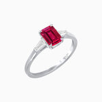 Load image into Gallery viewer, Emerald Cut Three-Stone Art Deco Inspired Engagement Ring - Shahin Jewelry