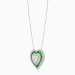Load image into Gallery viewer, Exquisite Triple Halo Heart-Shaped Diamond and Sapphire Pendant | Bezel Setting | Mounting | Without Chain - Shahin Jewelry