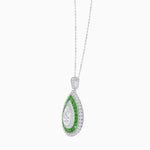 Load image into Gallery viewer, Exquisite Triple Halo Pear - Shaped Pendant with Customizable Center Stone - Mounting - Shahin Jewelry