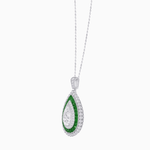 Load image into Gallery viewer, Exquisite Triple Halo Pear - Shaped Pendant with Customizable Center Stone - Mounting - Shahin Jewelry