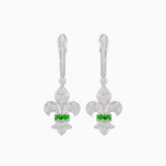 Load image into Gallery viewer, Fleur de Lis Vintage Style Dangle Diamond Earrings - Shahin Jewelry
