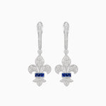 Load image into Gallery viewer, Fleur de Lis Vintage Style Dangle Diamond Earrings - Shahin Jewelry