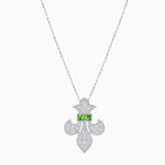 Load image into Gallery viewer, Fleur de Lis Vintage Style Diamond Pendant - Shahin Jewelry
