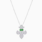 Load image into Gallery viewer, Fleur de Lis Vintage Style Diamond Pendant - Shahin Jewelry