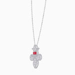 Load image into Gallery viewer, Fleur de Lis Vintage Style Diamond Pendant - Shahin Jewelry