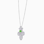 Load image into Gallery viewer, Fleur de Lis Vintage Style Diamond Pendant - Shahin Jewelry