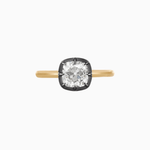 Load image into Gallery viewer, Georgian - Style Cushion Cut Ring with Bold Contrast - Shahin Jewelry